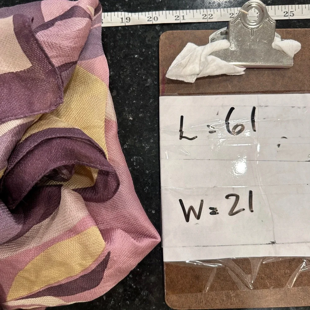 BYTU Milano Silk Scarf Geometric Floral Purple‎ Pink Whimsigoth Fairygrunge